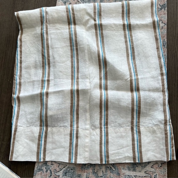 Madewell 100% Linen Striped Column Maxi Skirt XS Side Slit Summer - Picture 9 of 11